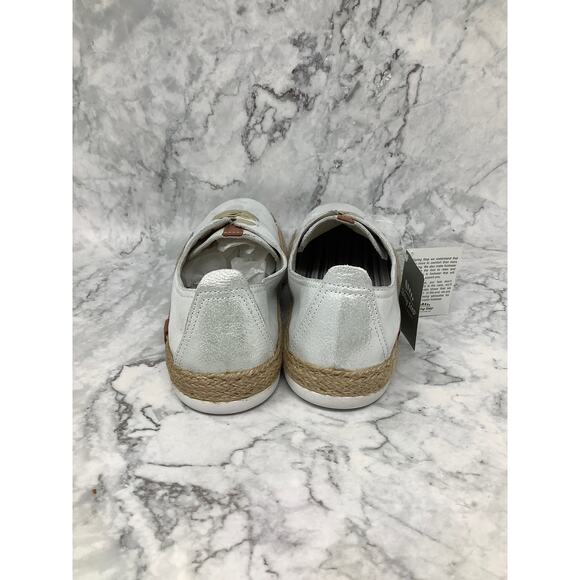 Spring Step Size 39 Silver Metallic Eloya Leather Sneaker Espadrille Trim D3-3 - Picture 5 of 12